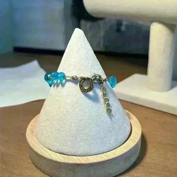 Vintage Atelier Zecchin Adjustable Bracelet with Blue Glass Beads and Crystals - Picture 2 of 5